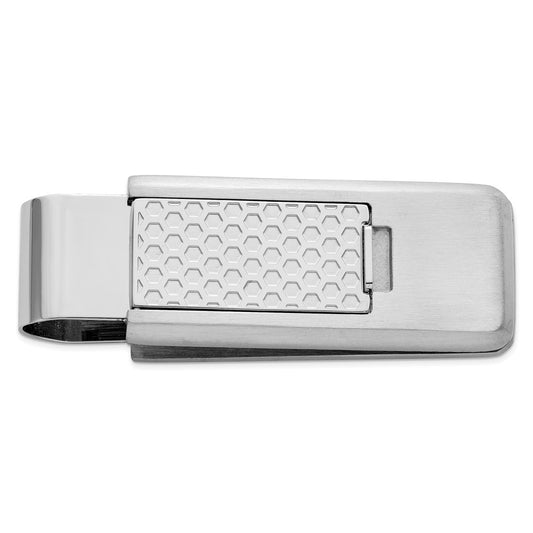 Kelly Waters Stainless Steel Honeycomb Design Flip Money Clip