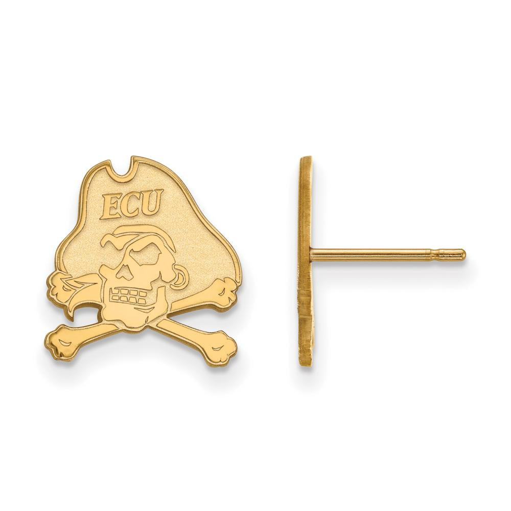Logoart Sterling Silver Gp East Carolina University Small Post Earrings
