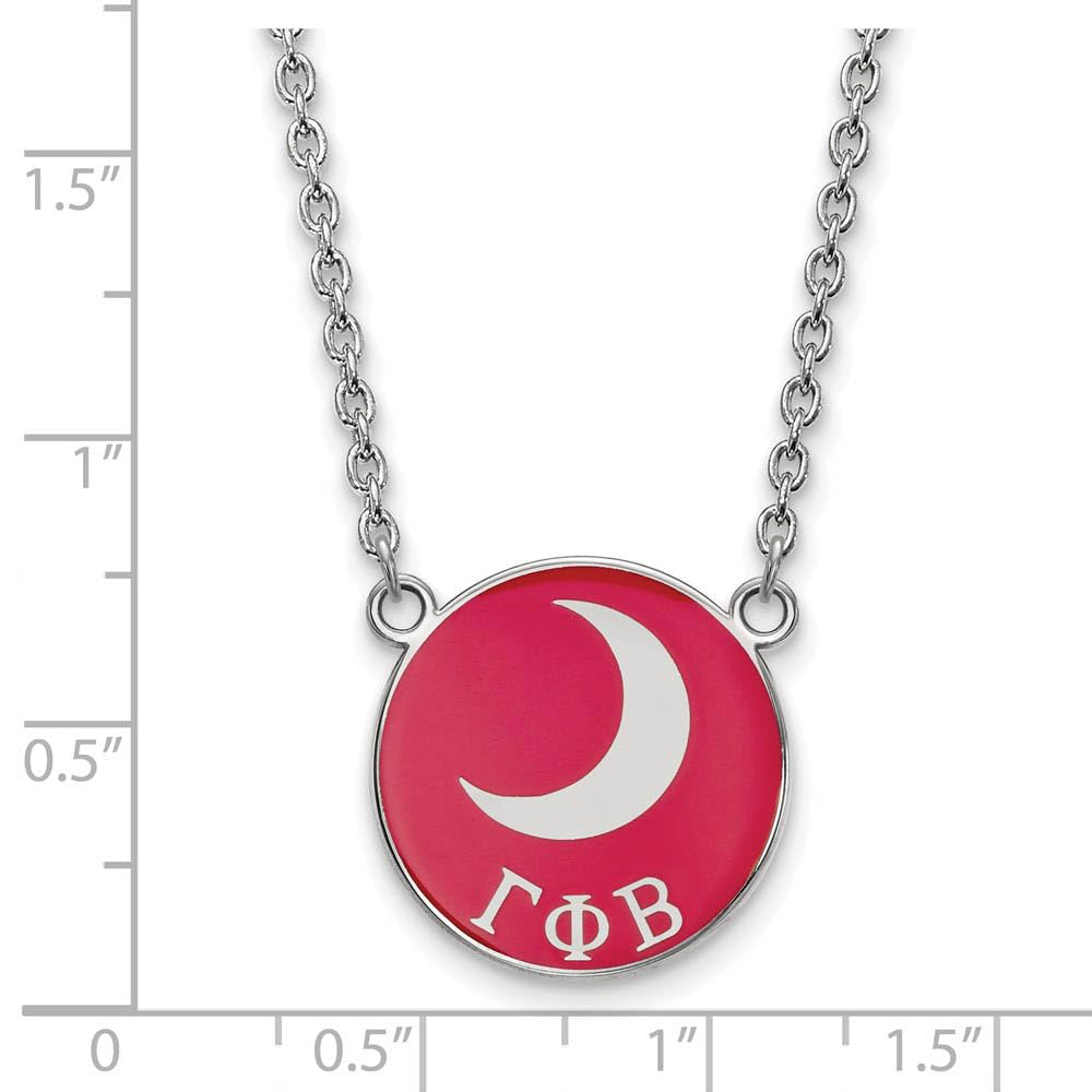 Sterling Silver 18in Official Licensed Greek Sororities Gamma Phi Beta (???) Small Enamel Pendant w/Necklace