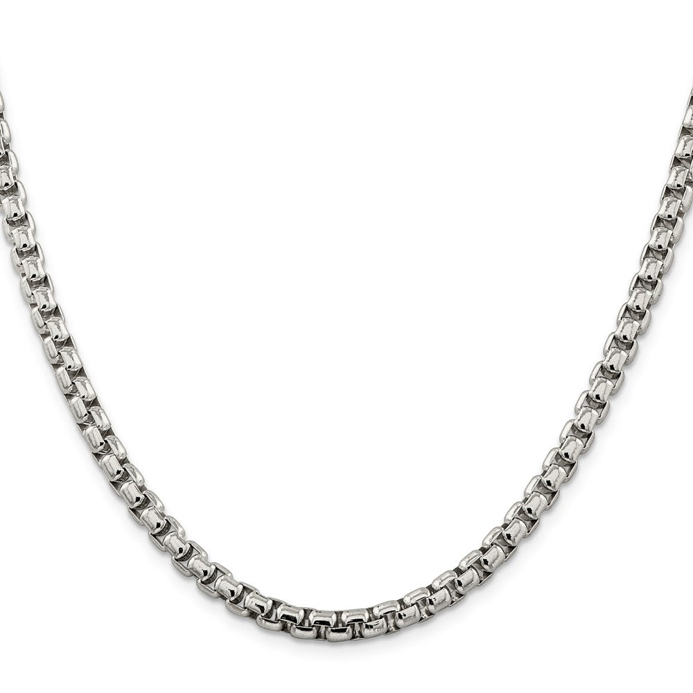 Sterling Silver 5.2mm Round Box Chain 24 Inches