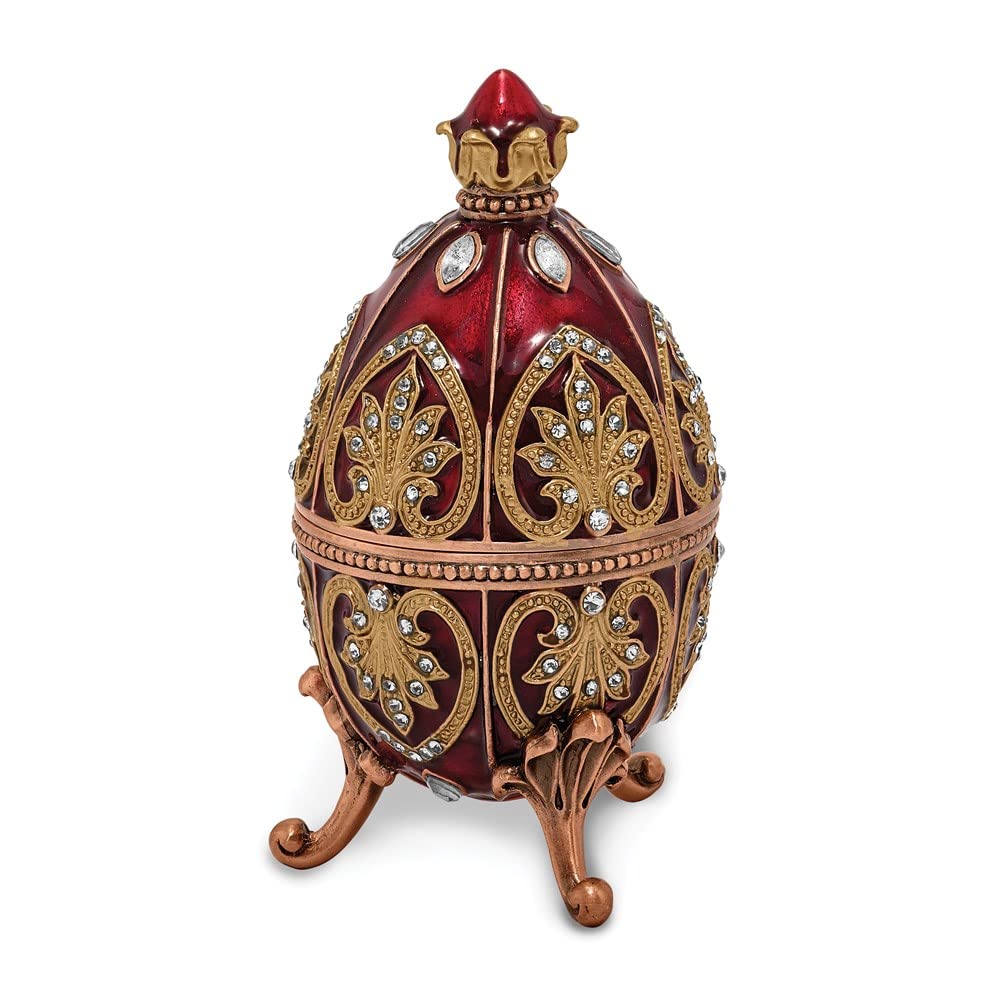 Pewter Fantasy Red Musical Egg