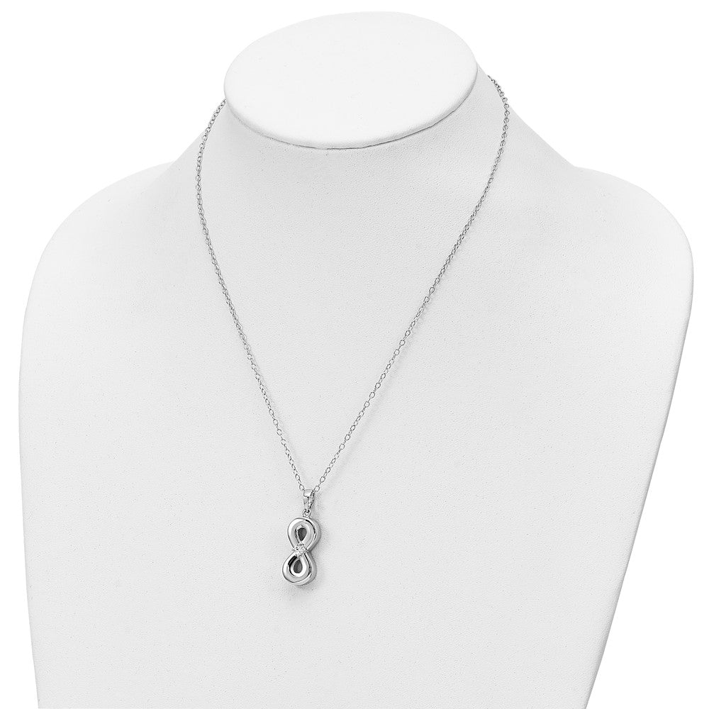 Sentimental Expressions Sterling Silver Rhodium-plated CZ Infinity Ash Holder 18 Inch Necklace 18 Inches