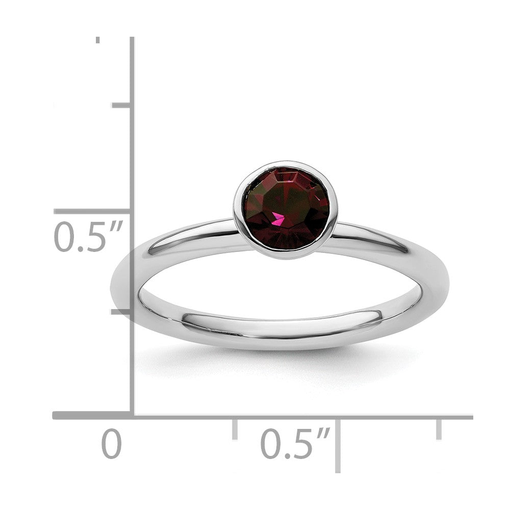 Sterling Silver Stackable Expressions High 5mm February Crystal Ring Size -6
