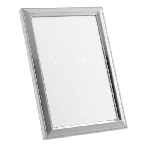 Lawrence Frames 750157 Lawrence Frames Brushed Silver Plated 5x7 Metal Picture Frame