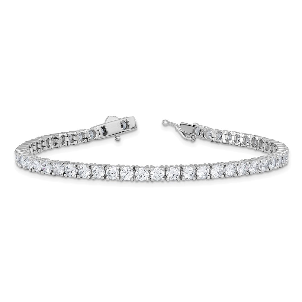 Sterling Shimmer Sterling Silver Rhodium-plated 3.5mm CZ 54 Stone 8 inch Bracelet 8 inches