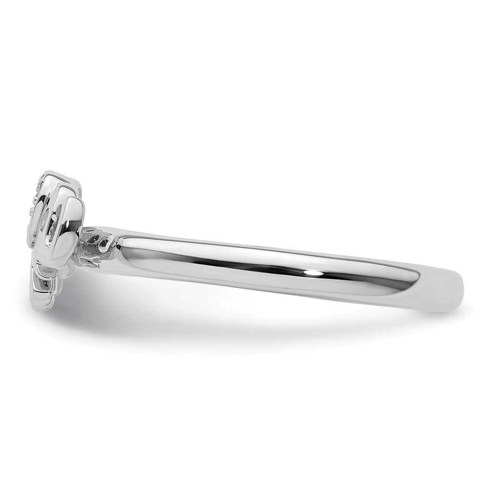 Sterling Silver Stackable Expressions Elephant Diamond Ring Size -6