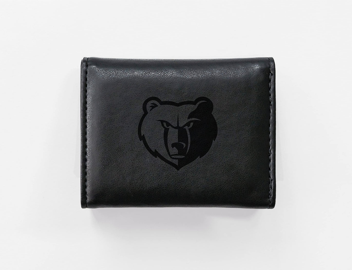 Basketball Rico Industries Memphis Grizzlies Black Laser Engraved Trifold Laser Engraved Tri-Fold Wallet - Men's Accessory