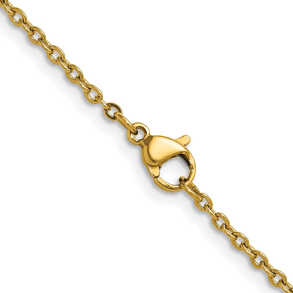 Chisel Stainless Steel Polished Yellow IP-plated 1.9mm 22 inch Cable Chain