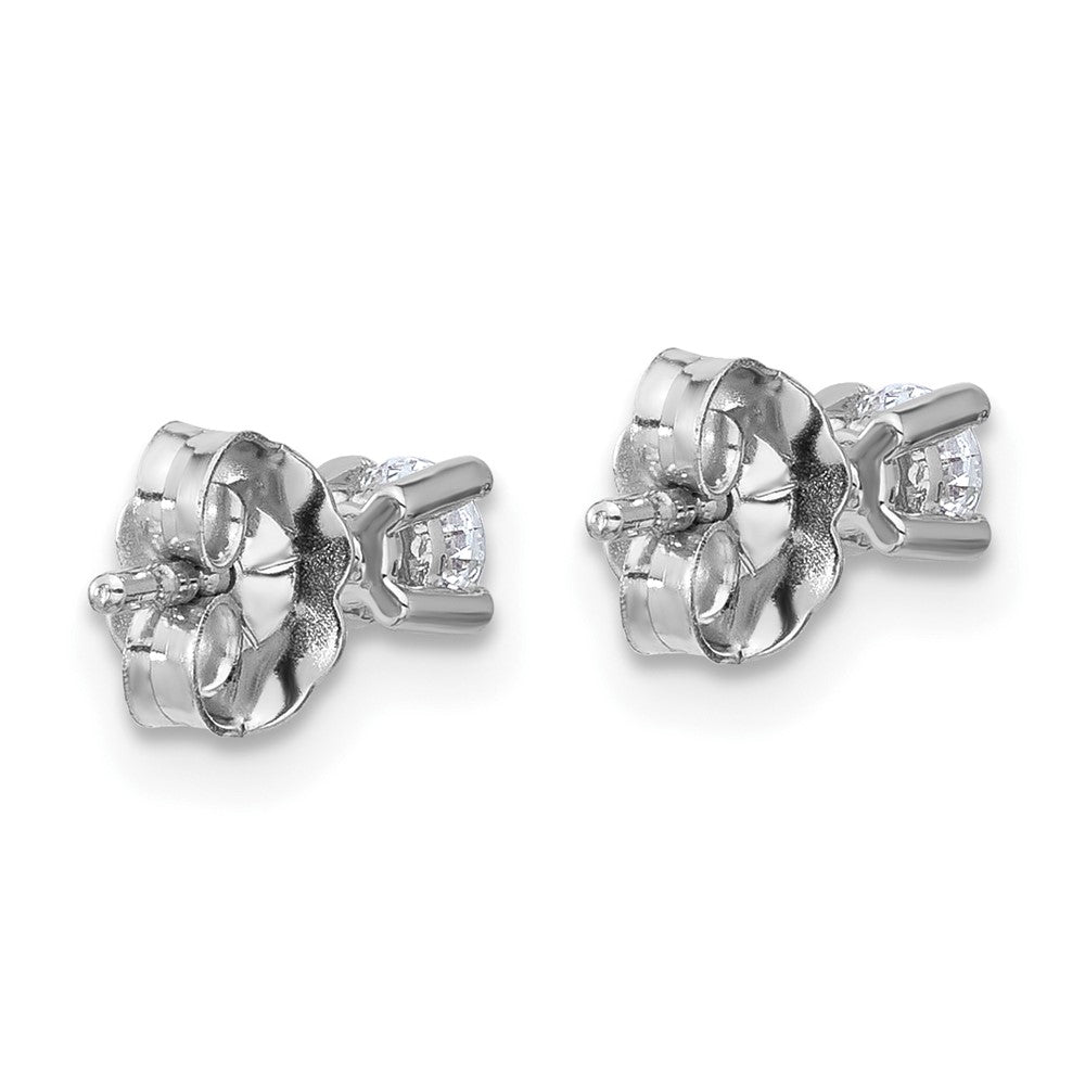 14k White Gold 1/4 ctw Lab Grown Diamond VS+ F+ Round 4 Prong Heavy Wt. Stud Earrings