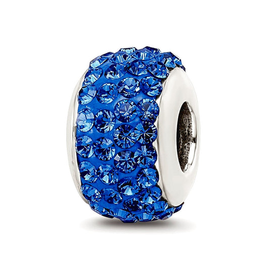 Sterling Silver Reflections Medium Blue Full Preciosa Crystal Bead