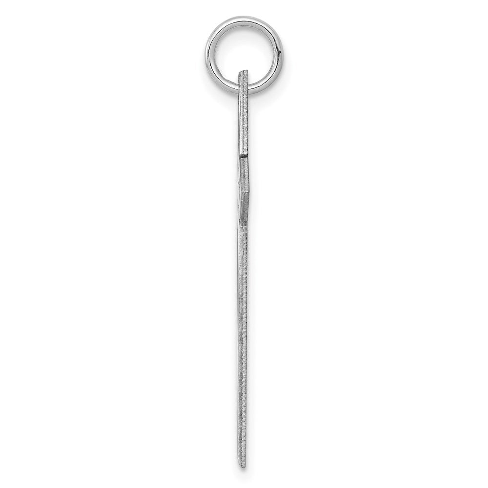Sterling Silver Rhodium-plated Laser Designed Cross Pendant
