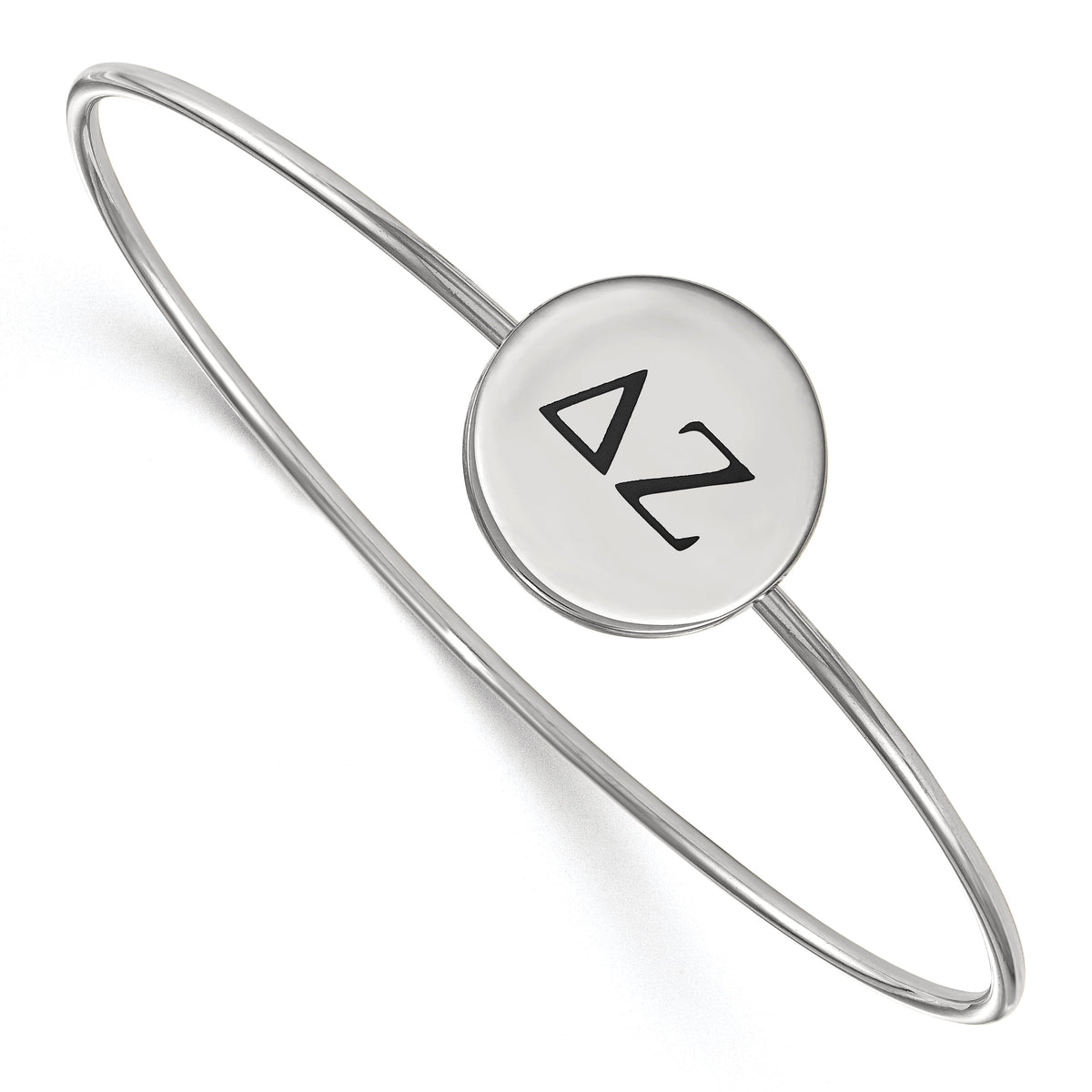 Sterling Silver Official Licensed Greek Sororities 7in Delta Zeta (??) Enameled Slip-on Bangle