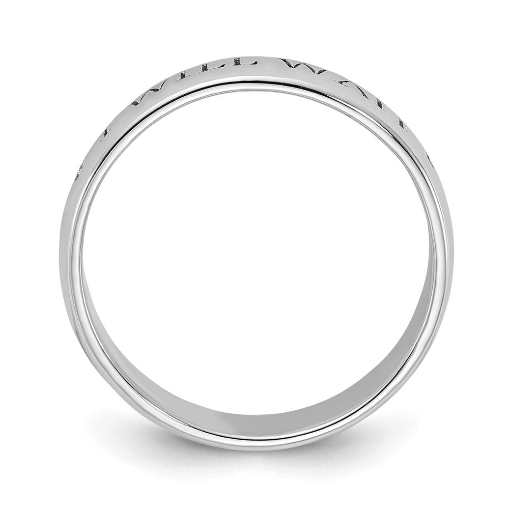 Sterling Silver Polished & Antiqued I Will Wait Diamond Band