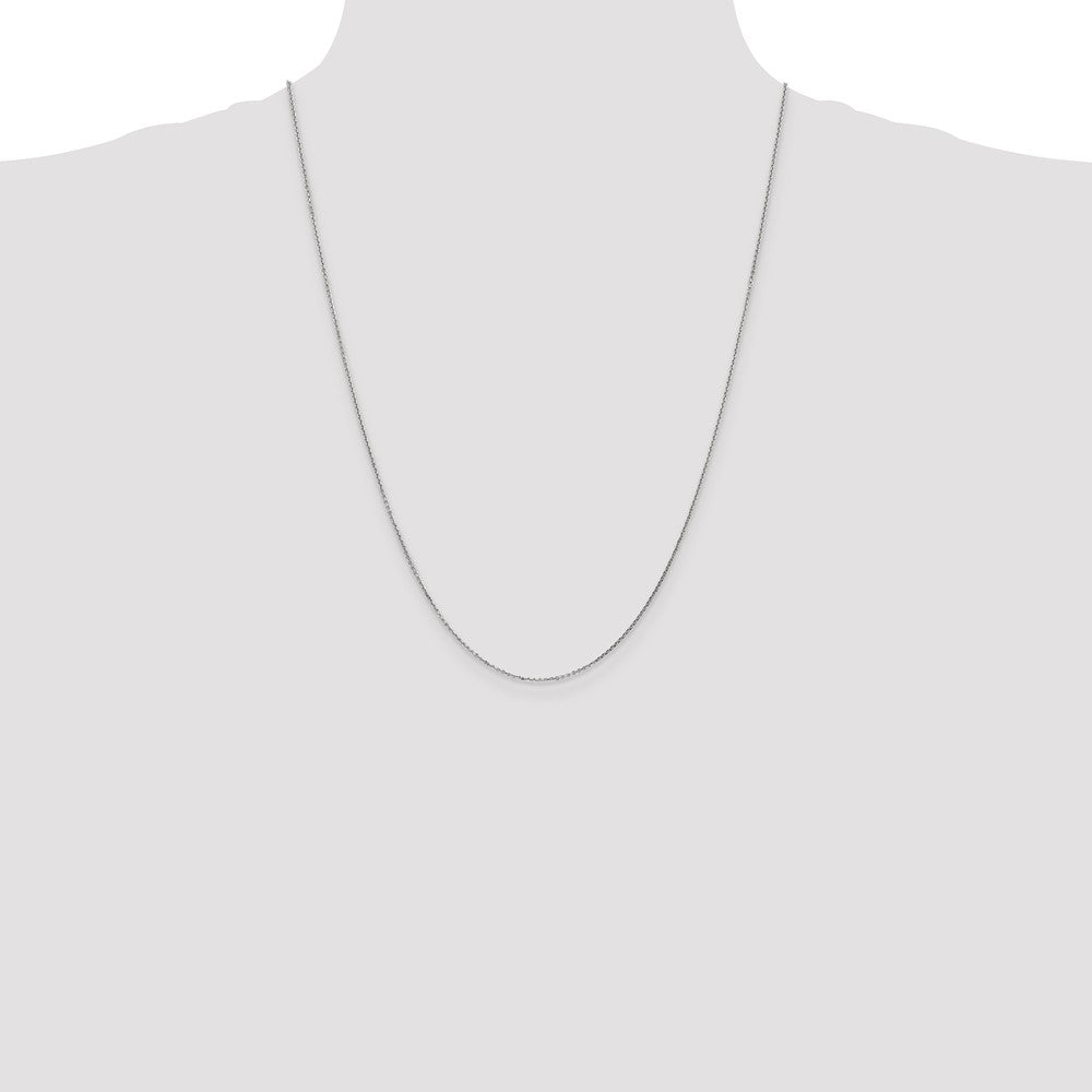 10k White Gold .95mm D/C Cable Chain