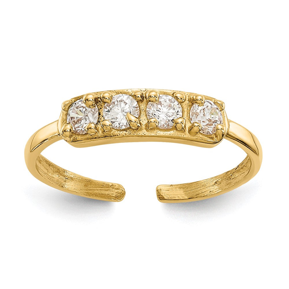 14k Gold CZ Toe Ring