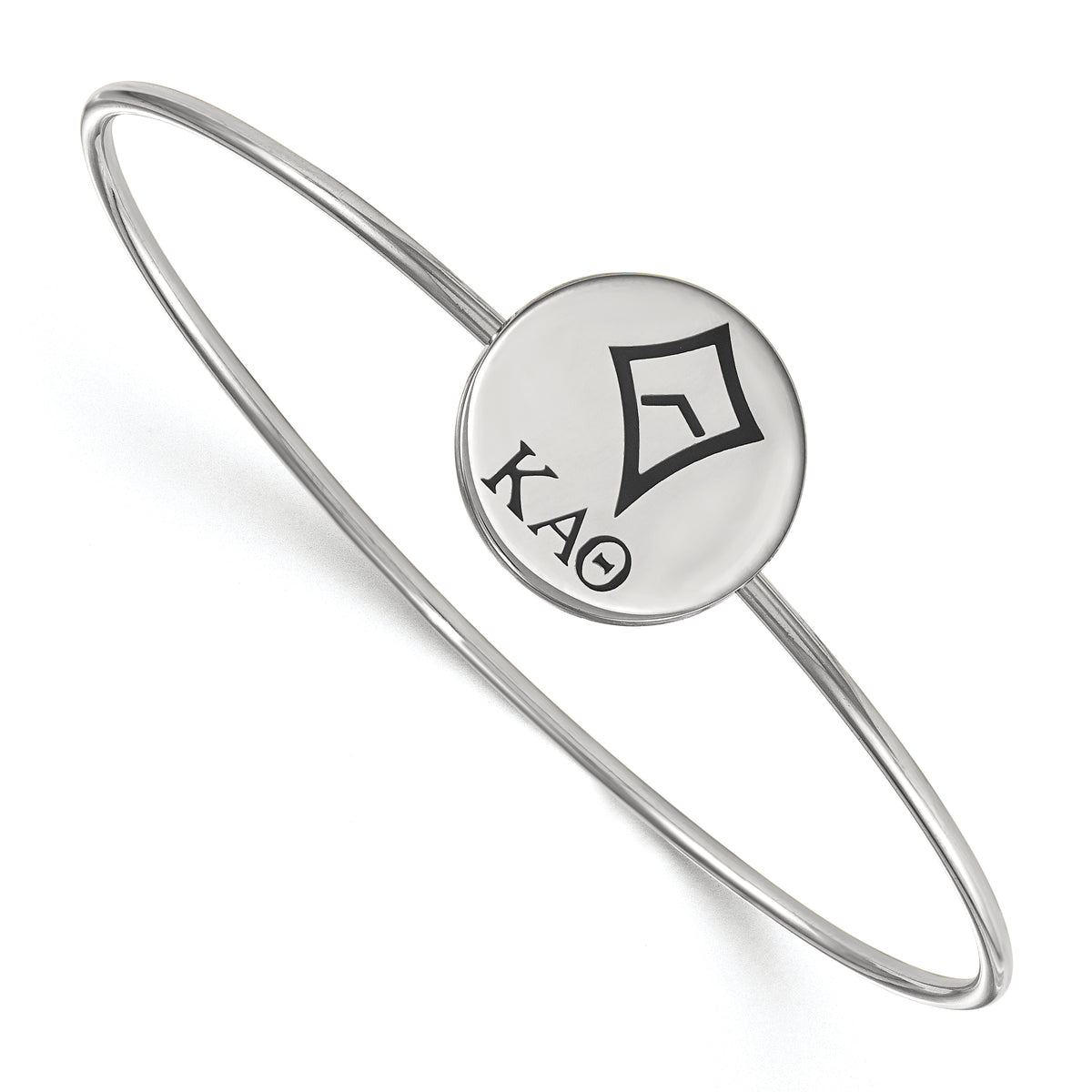 Sterling Silver Official Licensed Greek Sororities 7in Kappa Alpha Theta (???) Enameled Slip-on Bangle