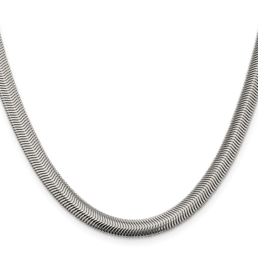 Sterling Silver 6.25mm Flat Oval Snake Chain 18 Inches