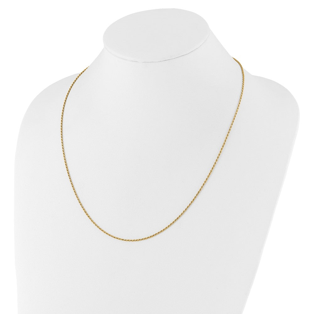 Sterling Silver Gold-plated Adjustable 1.4mm D/C Rope Chain