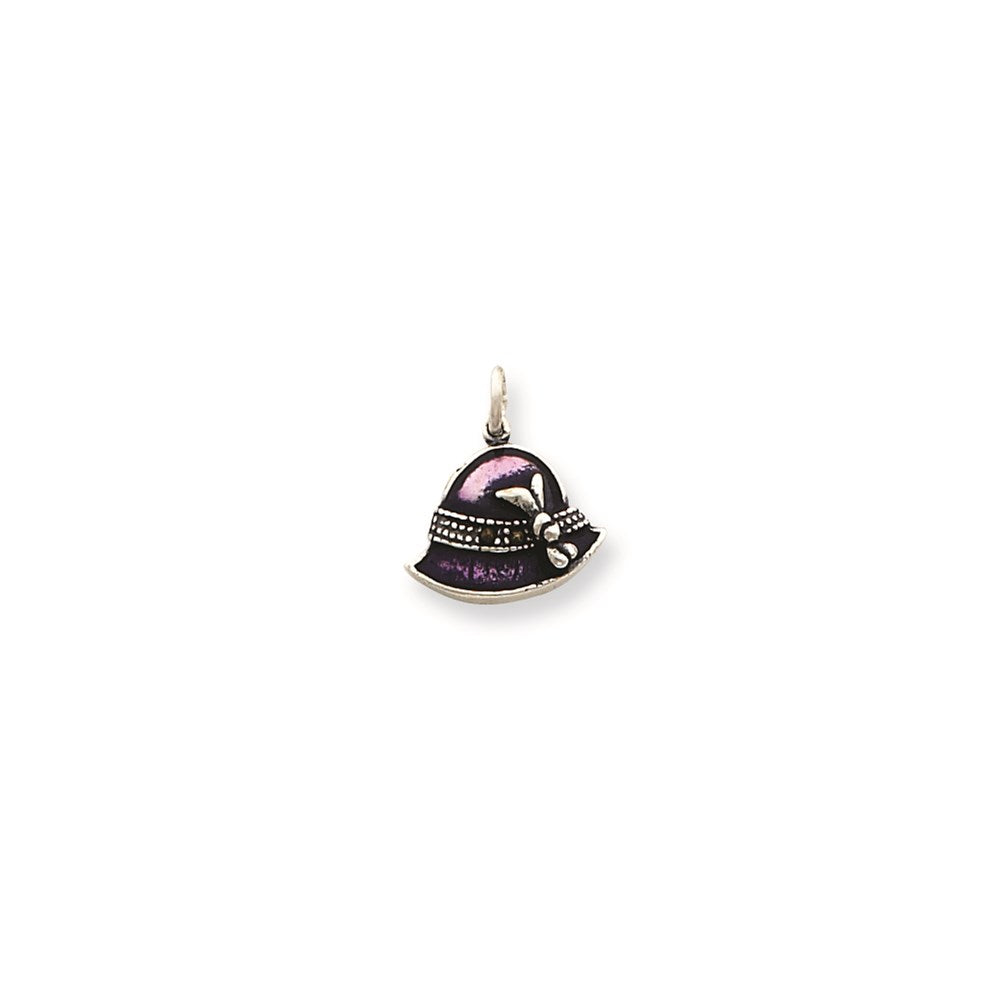 Sterling Silver Enameled Purple Hat Charm