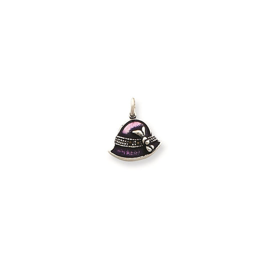 Sterling Silver Enameled Purple Hat Charm
