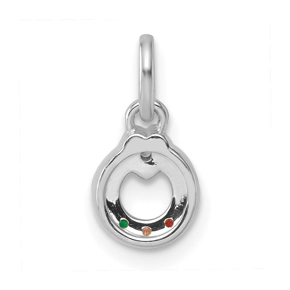 14k WG Dia. Heart w/3 Birthstone Mother's Circle Pend Semi-Mount
