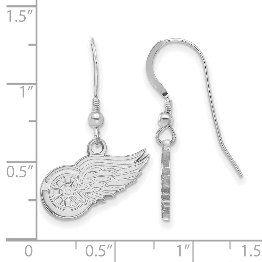 LogoArt NHL Detroit Red Wings Sterling Silver Small Dangle Earrings
