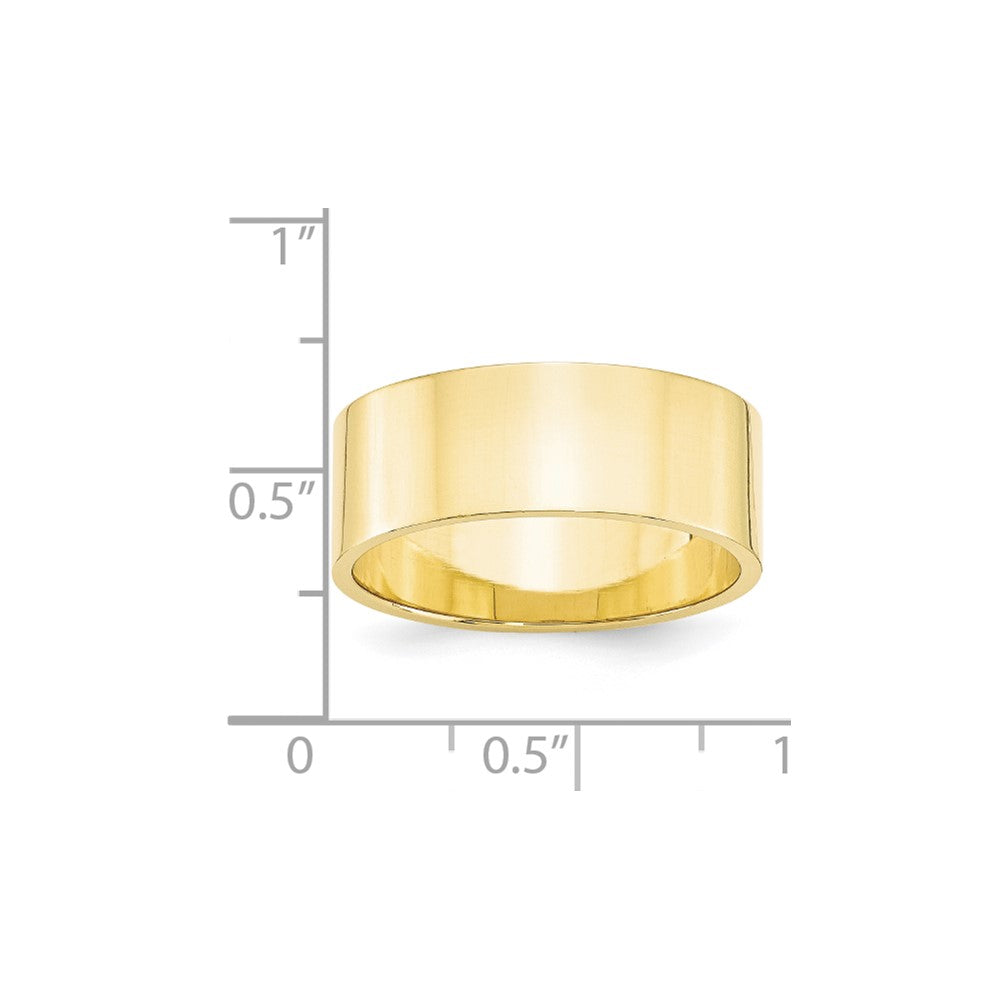10k Yellow Gold 8mm Lightweight Flat Wedding Band Size 10