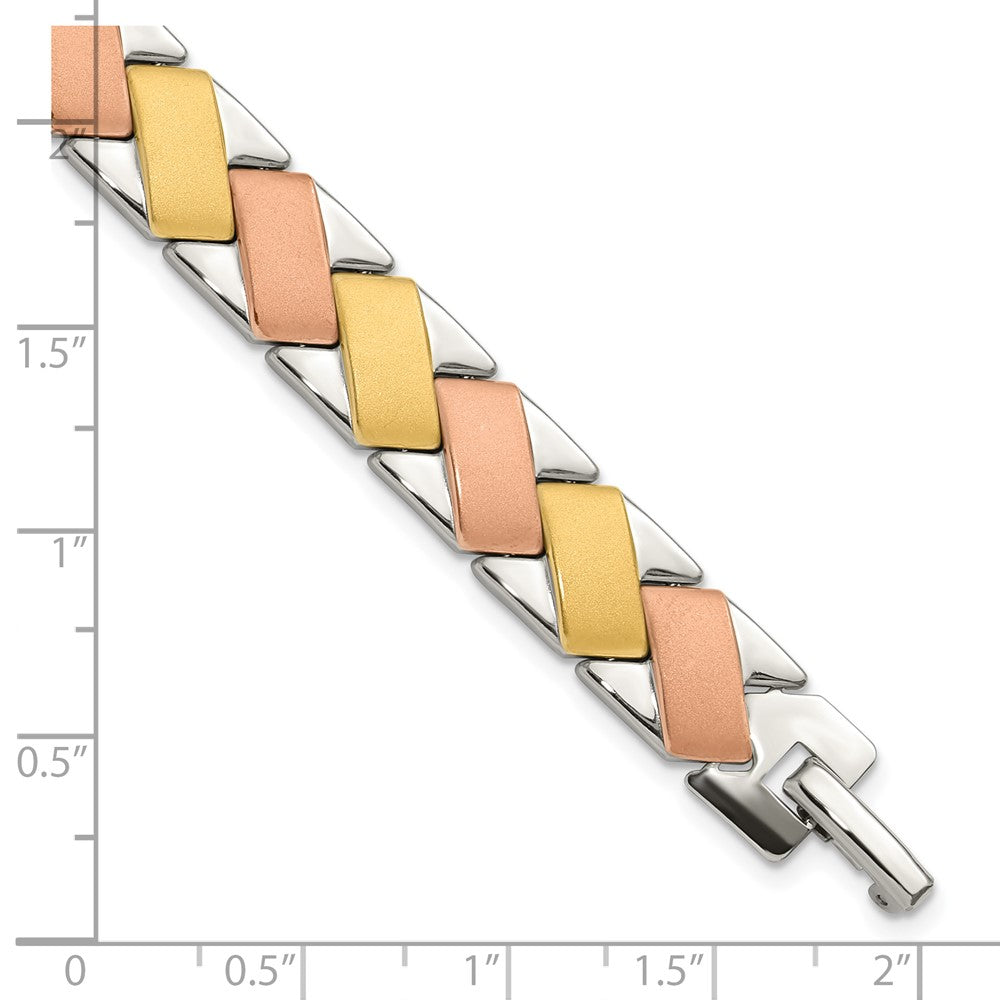 Stainless Steel Rose & Gold-plated 8in Bracelet