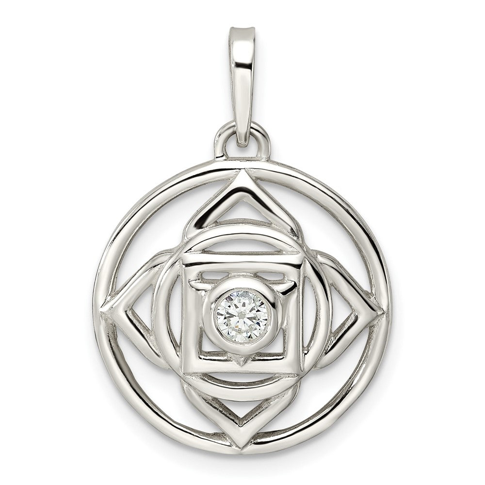 Sterling Silver CZ Root Chakra Filigree Pendant