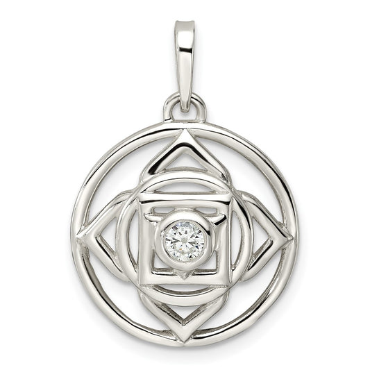 Sterling Silver CZ Root Chakra Filigree Pendant