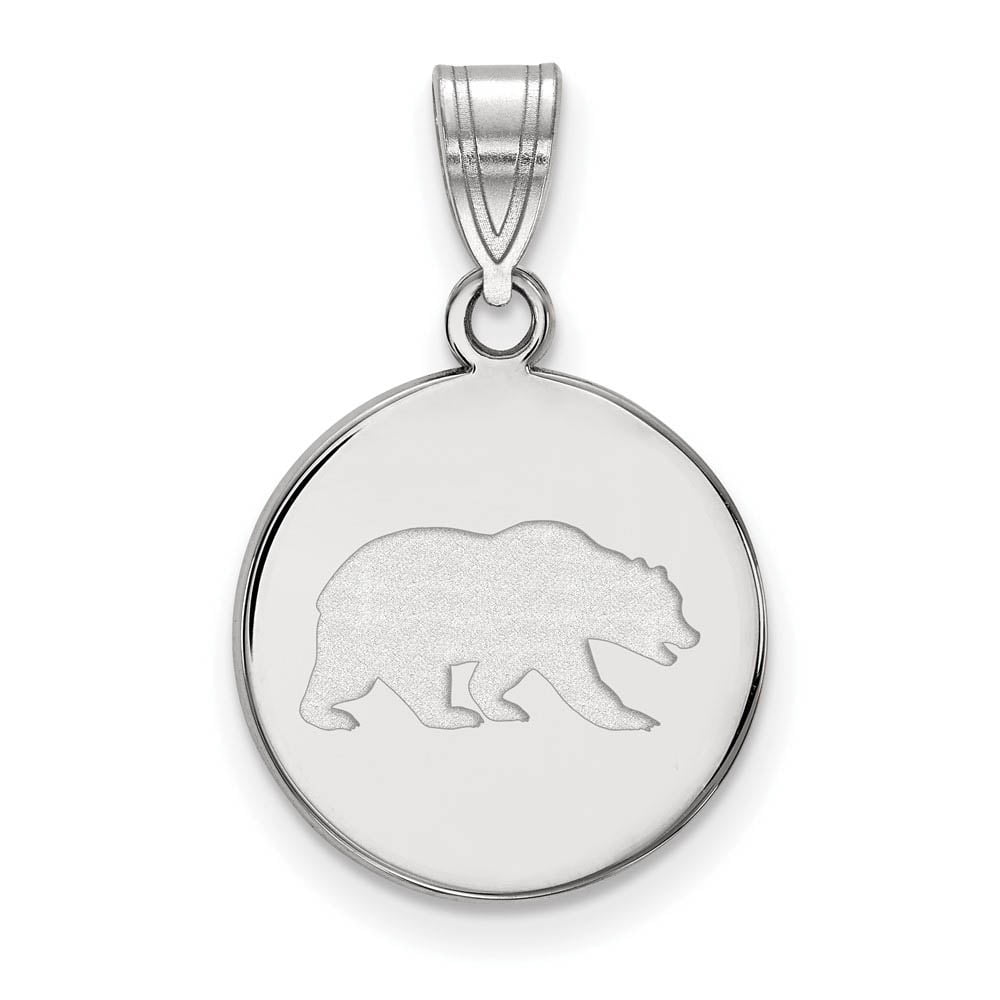 LogoArt Sterling Silver University Of California Berkeley Medium Disc Pendant Necklace