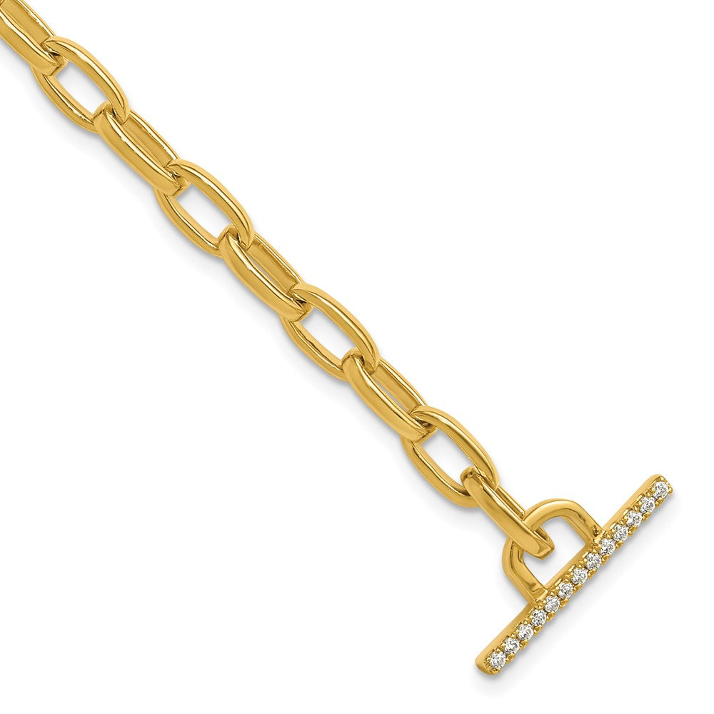True Origin 14K Yellow Gold 1/3 carat Lab Grown Diamond VS+ F+ 7 in Complete Toggle Bracelet