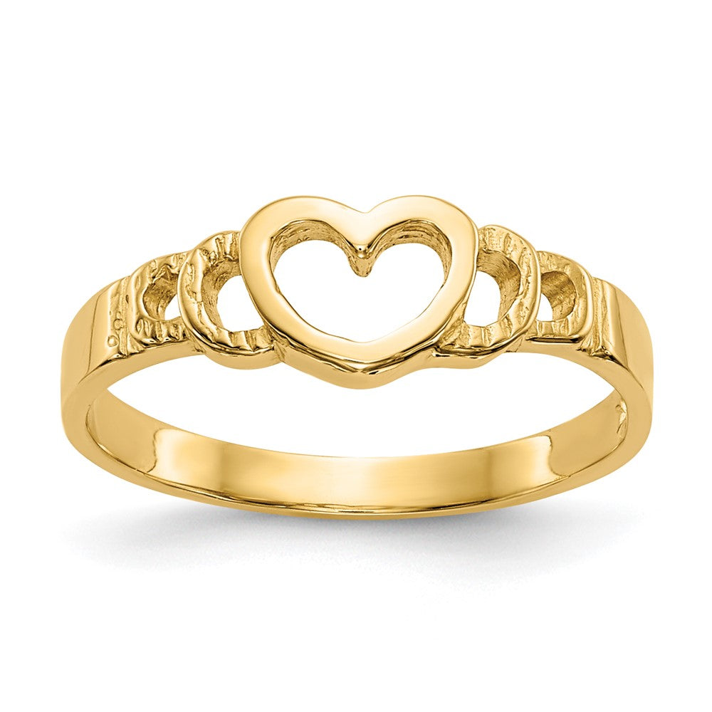 14k Heart Baby Ring Size 3