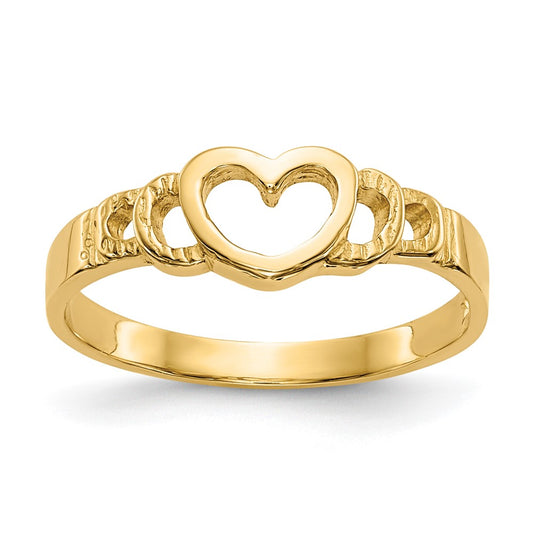 14k Heart Baby Ring Size 3