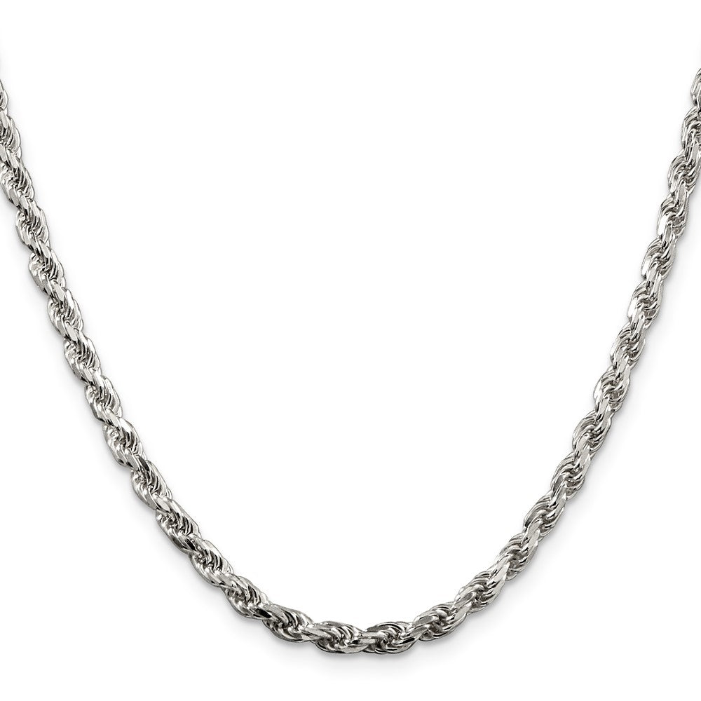 Sterling Silver 3.75mm Diamond-cut Rope Chain 36 Inches
