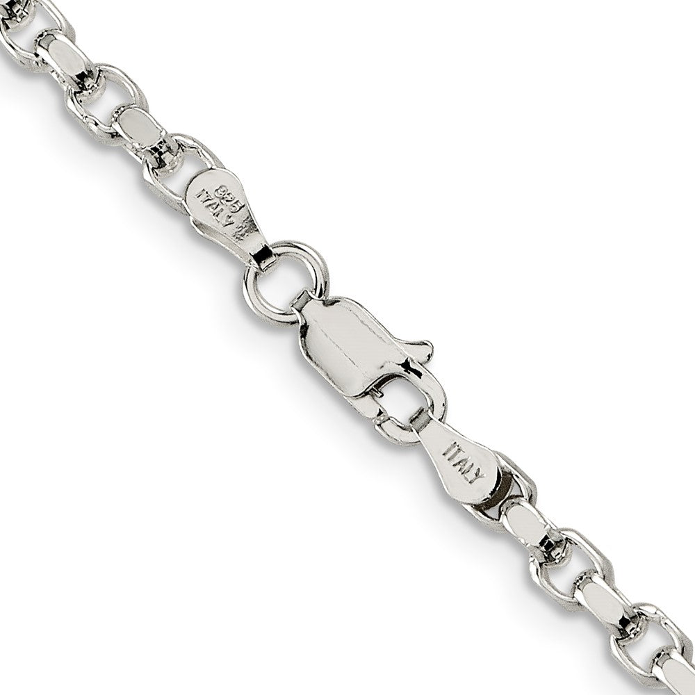 Sterling Silver 3.5mm Diamond-cut Rolo Chain 22 Inches