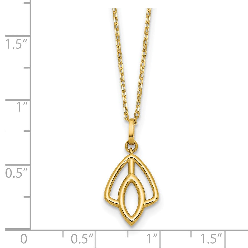 14K Polished Floral Pendant Necklace