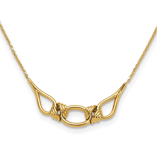 14K Polished Fancy with 2in ext. Necklace