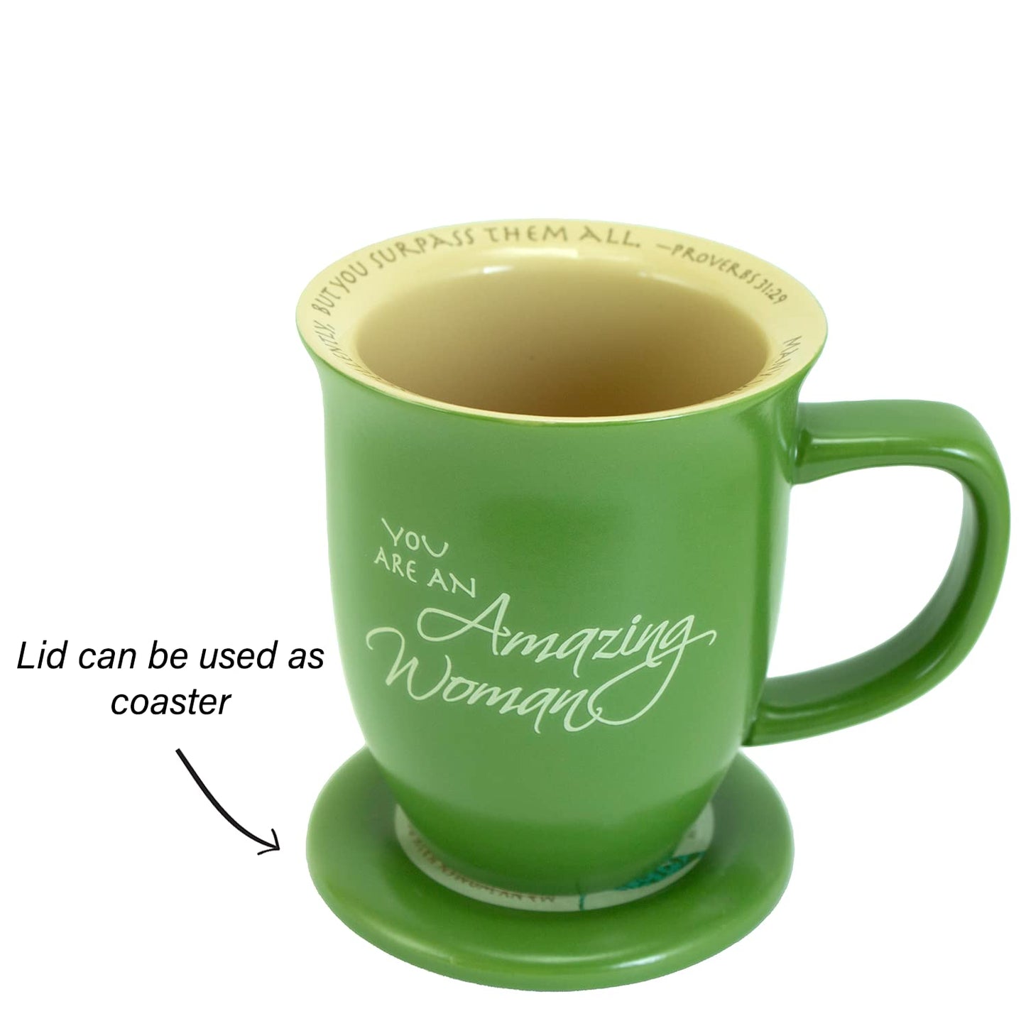 Amazing Woman Green Ceramic 14 Oz. Mug And Coaster