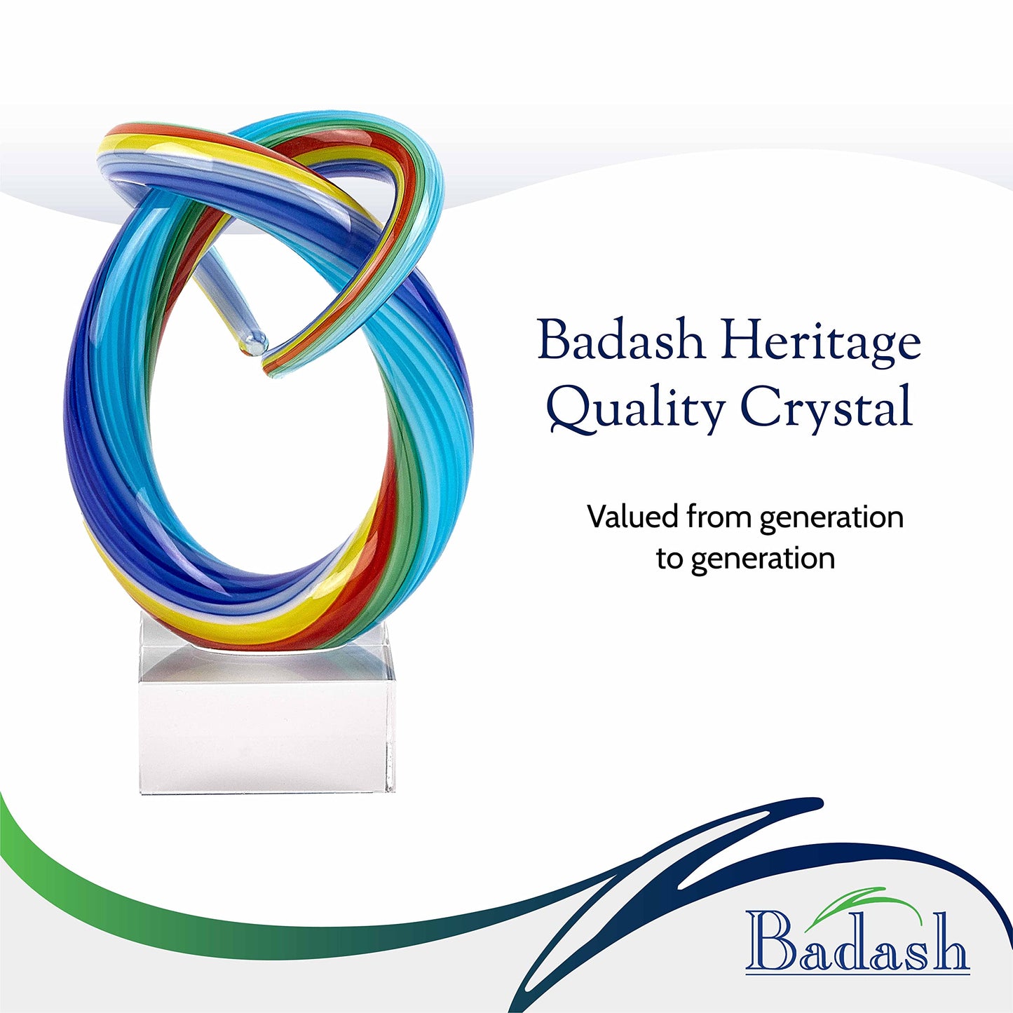 Badash Murano Style Art Glass Mini Rainbow 6" Centerpiece on Crystal Base(GW633)
