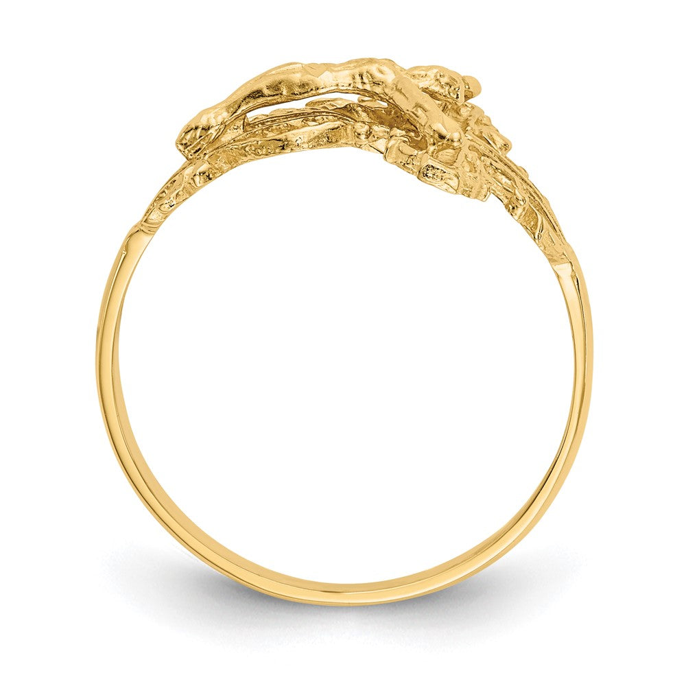 14K Diamond-cut Crucifix Ring Size 6.5