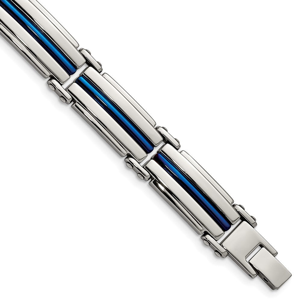 Stainless Steel Polished Blue IP-plated 8.5in Bracelet 8.5 inches