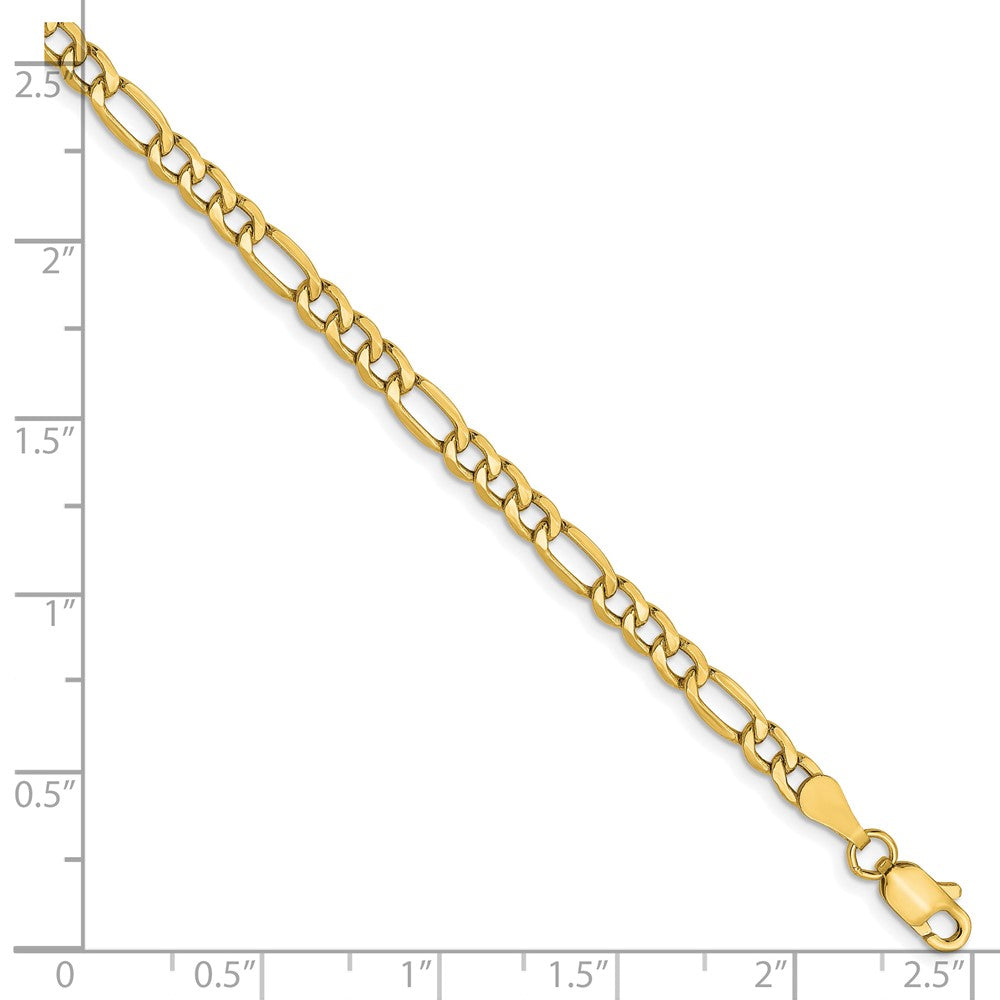 10K 3.5mm Semi-Solid Figaro Chain 7  inches