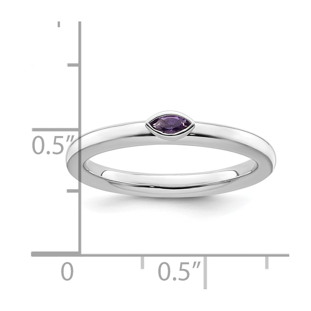 Sterling Silver Stackable Expressions Amethyst Ring Size -7