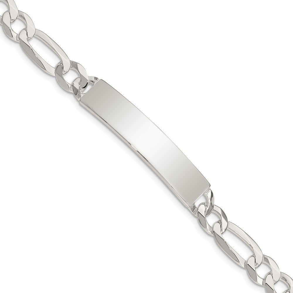 Sterling Silver Figaro Link ID Bracelet 8.5 inches
