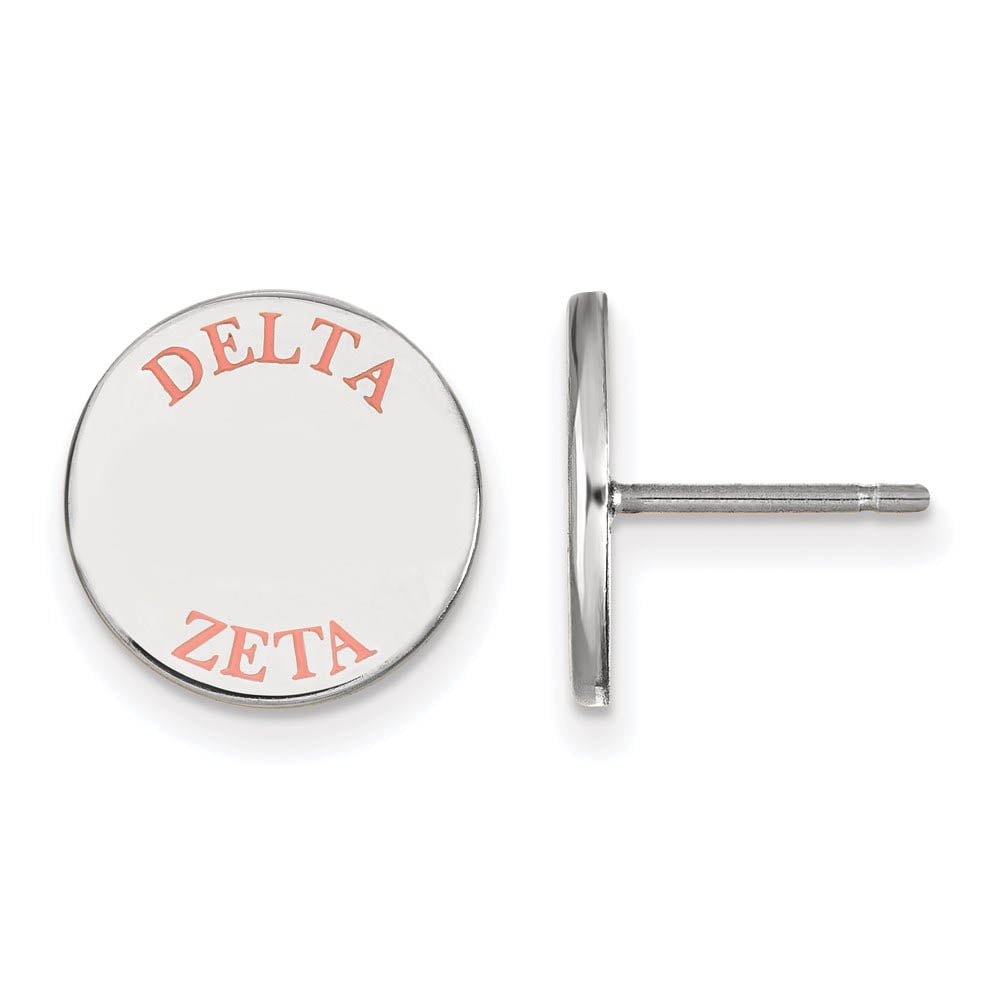 Sterling Silver Official Licensed Greek Sororities Delta Zeta (??) Enameled Post Earrings