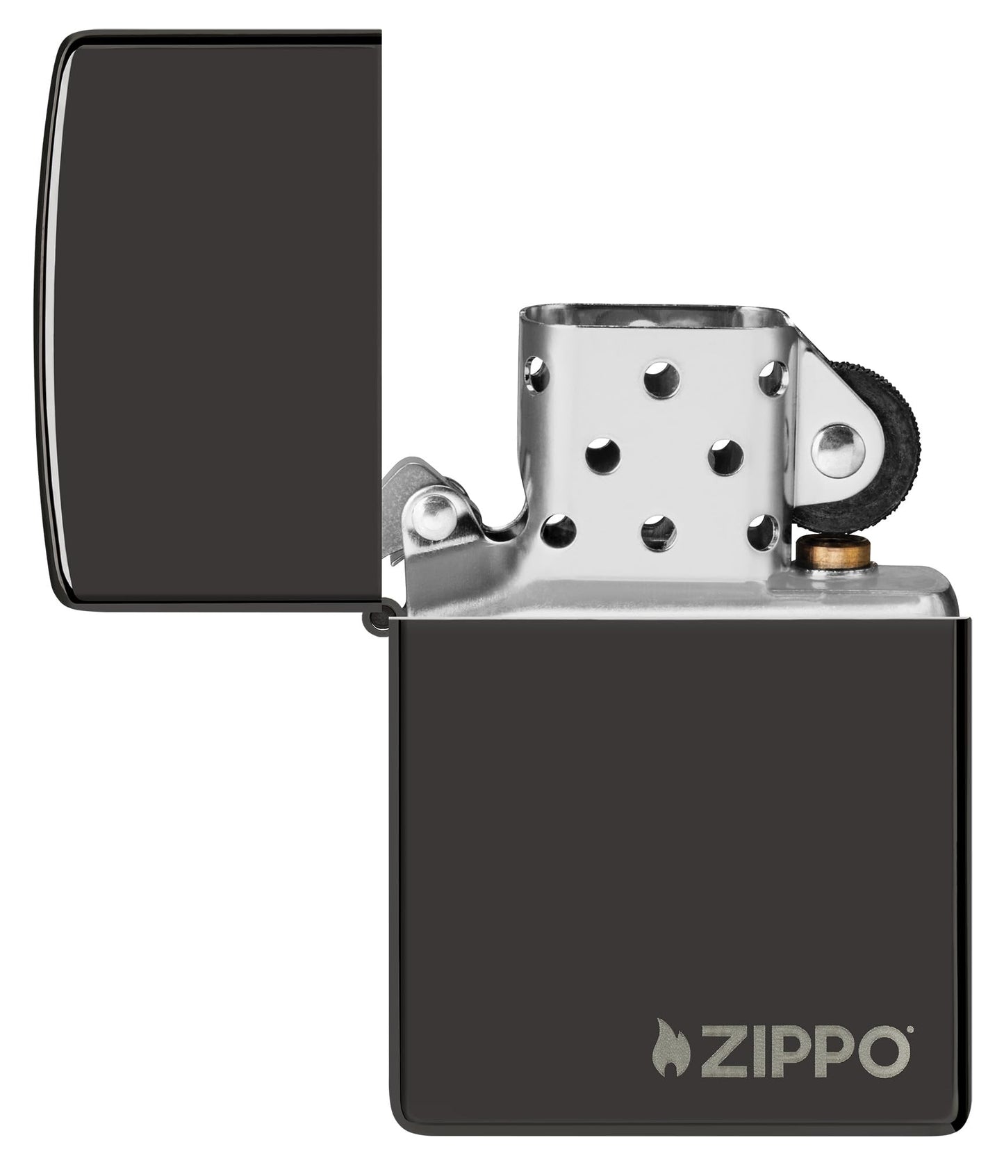 Zippo Logo High Polish Black Pocket Lighter