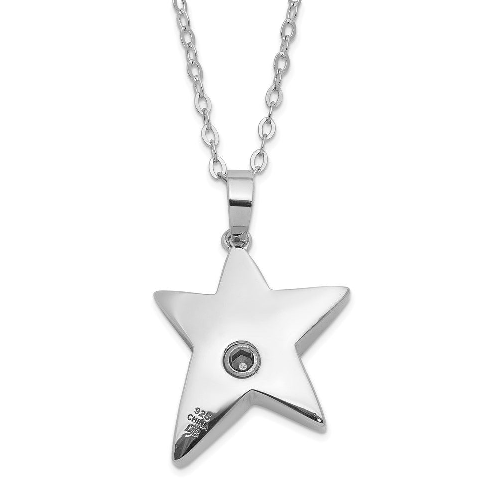 Sentimental Expressions Sterling Silver Rhodium-plated Antiqued Meet Me In The Stars 18 Inch Ash Holder Necklace 18 Inches