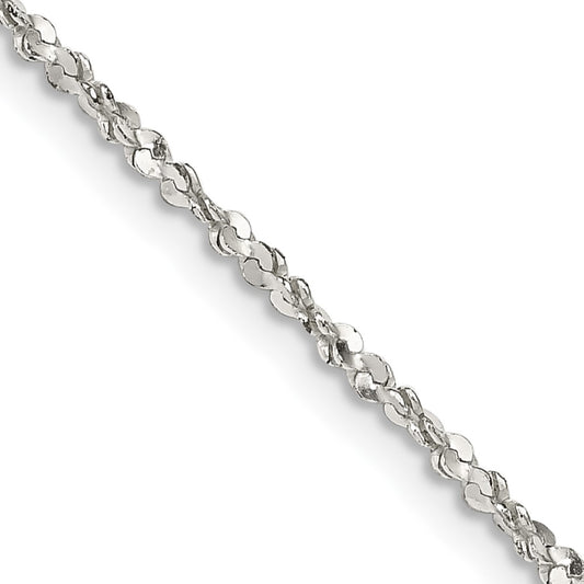 Sterling Silver 1.6mm Twisted Serpentine Chain 20 Inches