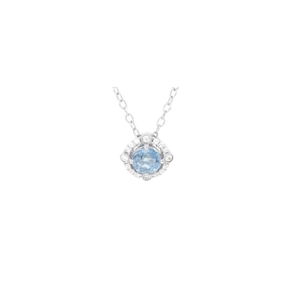 10kr White Sapphire Pend Necklace